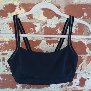 Lululemon straight up black sports bra mesh straps